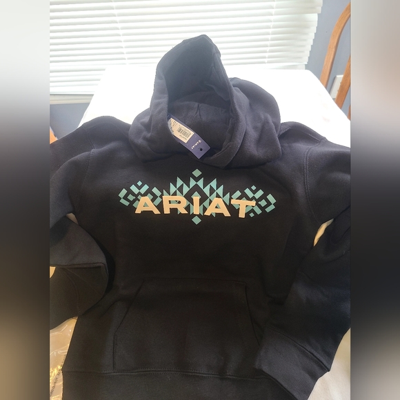 ARIAT REAL CHEST LOGO HOODIE. GIRLS SMALL. - Picture 2 of 7